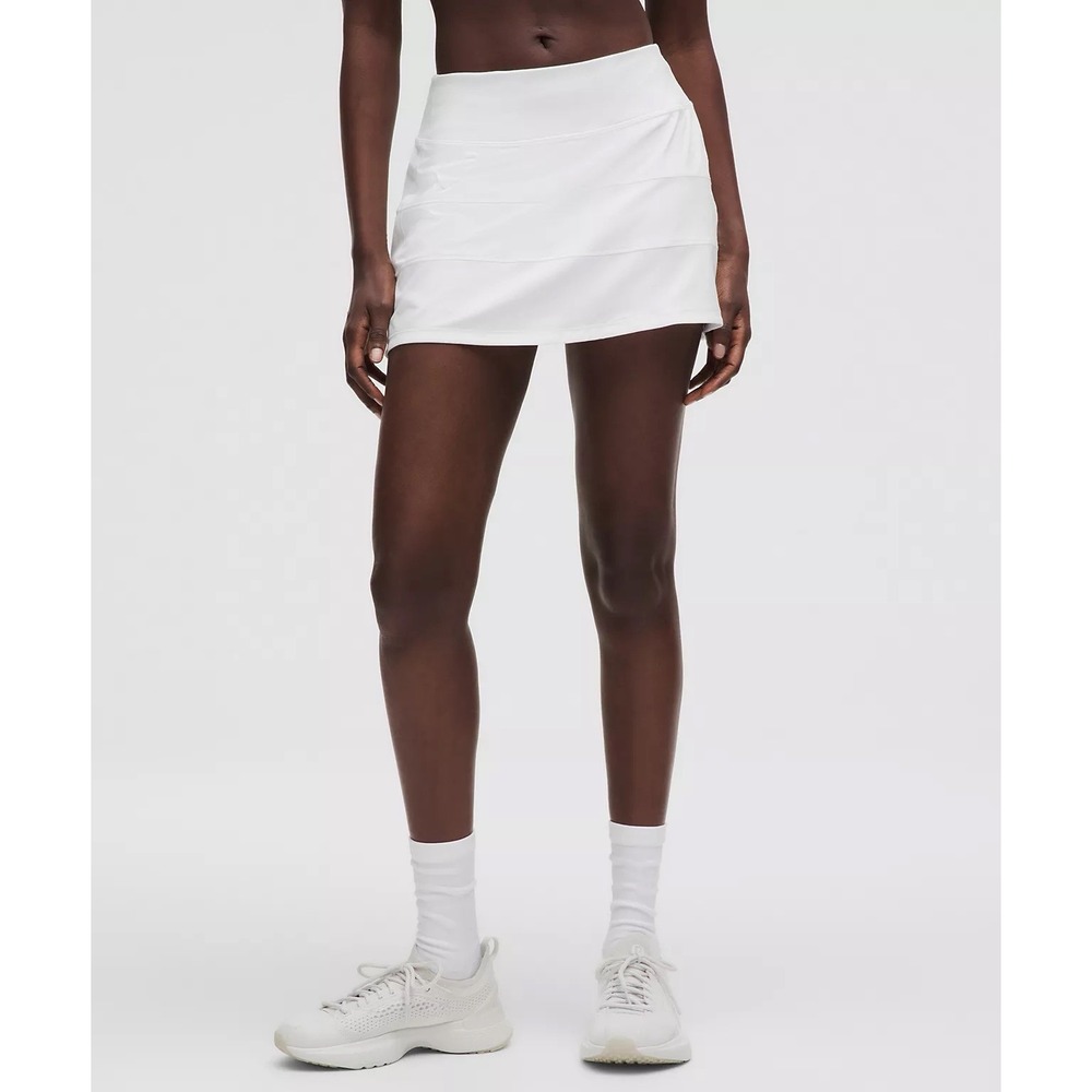 Lululemon White Pace Rival Skirt Skort Size 8 Regular Shorts Tennis Golf